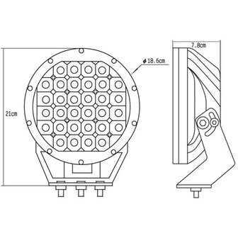 96W LED Fernscheinwerfer Rund