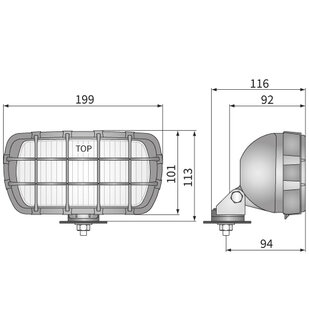 HP1 Halogeen Mistlamp afmetingen