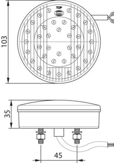 Dasteri LED R&uuml;ckleuchte mit 3 Funktionen 12V