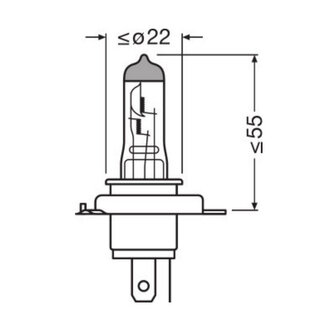 Osram H4 Halogen Birne 12V 100/90W PU43t Super Bright Premium