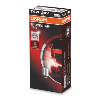 Osram T4W Gl&uuml;hbirne 24V 4W BA9s Truckstar Pro 10 St&uuml;ck