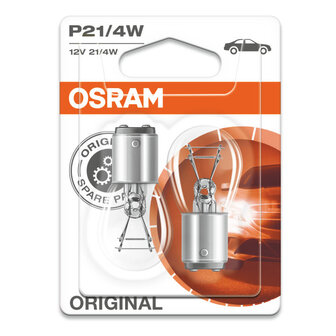 Osram P21/4W Gl&uuml;hbirne 12V BAZ15d Original Line 2 St&uuml;ck