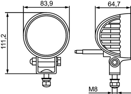 Hella Werklamp led VF 10-30V 84mm 500mm kabel | 1G0 357 000-001