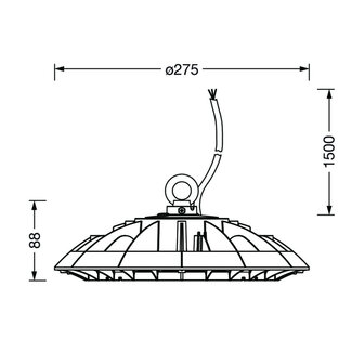 230V LED Hallenstrahler UFO 120W 19200LM 90&deg;