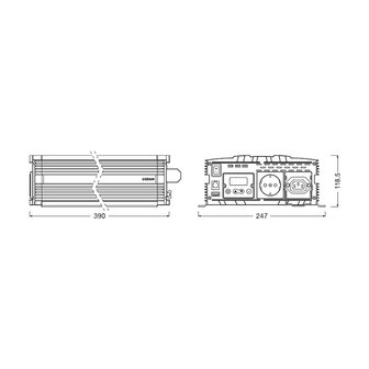 Osram 12V 2000W POWERinvert PRO Pure Sine Wave Inverter OEINVPAR20 RCD