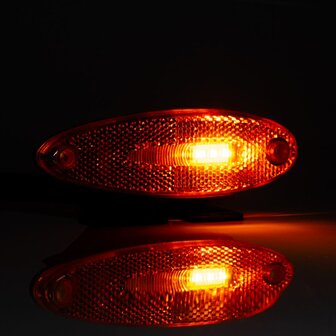Fristom LED Positionsleuchte Orange + Reflektor &amp; Montage Halterung FT-076 Z + K LED