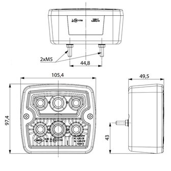 Horpol LED R&uuml;ckleuchte Eckig LZD 2101