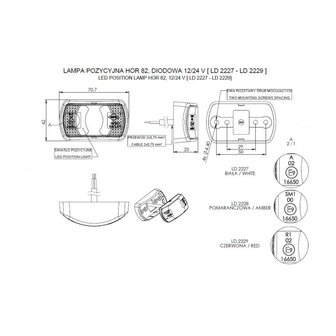 Horpol LED Positionsleuchte Wei&szlig; Klein Modell LD-2227