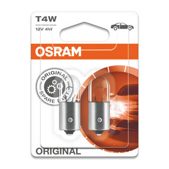 Osram T4W 12V Gl&uuml;hbirne BA9s Original Line 2 St&uuml;ck