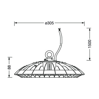 230V LED Hallenstrahler UFO 175W 28000LM 90&deg;