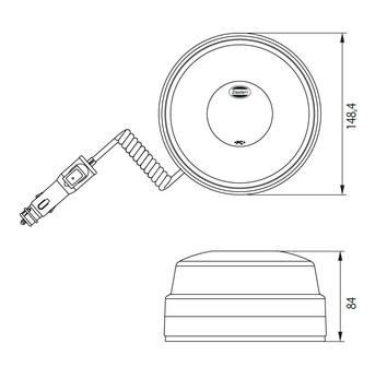 Dasteri Led Rundumleuchte mit Magnet Blau