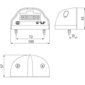 Dasteri LED Kennzeichenbeleuchtung Schwarz 24V