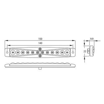 Dasteri LED Positionsleuchte Vorne Lang 12V