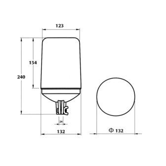 Dasteri Halogen Rundumleuchte DIN Montage 12V