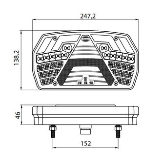 Dasteri Led R&uuml;ckleuchte Rechts 6 Funktionen 7-Pins AMP Stecker