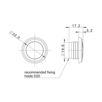 Fristom LED-Markierungsleuchte Einbau rund Weiss | FT-074 B LED