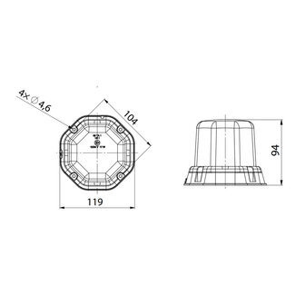 Horpol LED Warnleuchte Magnet Montage Orange LDO 2278