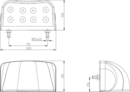 Fristom LED Kennzeichenbeleuchtung FT-026 Schwarz 12-36V