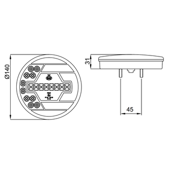 Dasteri LED Nebel + R&uuml;ckfahrscheinwerfer Links &Oslash;140mm