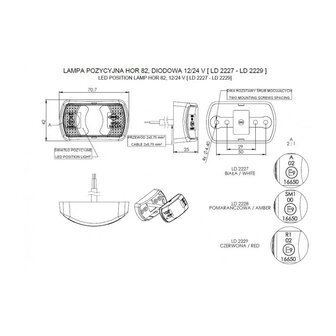 Horpol LED Positionsleuchte Orange Klein Modell LD-2228