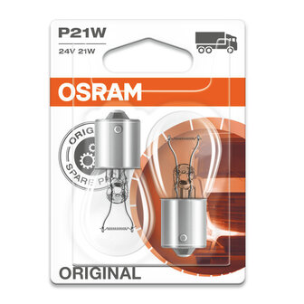 Osram Gl&uuml;hbirne 24V Original Line P21W, BA15s 2 St&uuml;ck