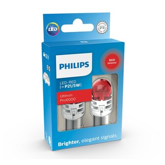 Philips P21/5W LED Retrofit Rot 12V BAY15d 2 St&uuml;ck