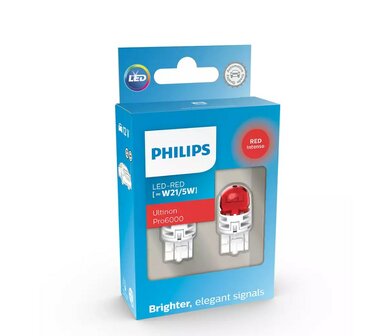 Philips W21/5W LED Retrofit Rot 12V 2 St&uuml;ck