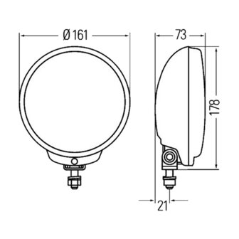 Hella Verstr Comet FF500 mKap Met Gloeilampen 12V | 1F6 010 952-011