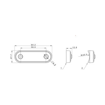 Fristom FT-073 N LED-Markierungsleuchte Gr&uuml;n Kurz