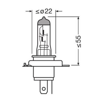 Osram H4 Halogen Birne 12V Super Bright Premium P43t