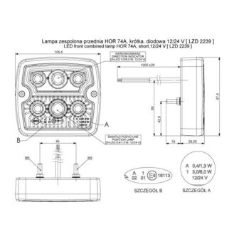 Horpol Kombinationsleuchte Eckige Vorne 12-24V LZD 2239