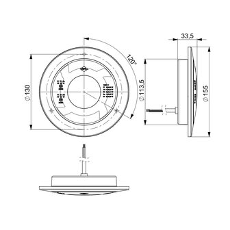 Horpol LED R&uuml;ckleuchte Chrom Lucy 122mm LZD 2425