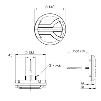 Horpol LED R&uuml;ckleuchte Rund NAVIA 140mm LZD 2341