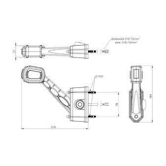 Horpol LED Begrenzungsleuchte + Sensor 3-Funktionen Links