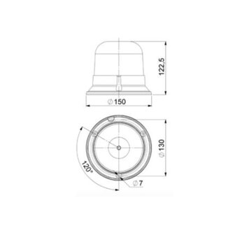 Horpol LED Warnleuchte Flache Montage Orange LDO-2660