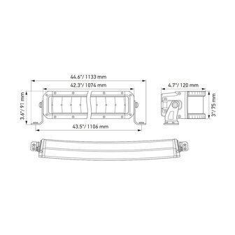 Hella Black Magic Double Curved LED Lightbar 40&quot; 102CM | 1FJ 358 196-621