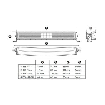 Hella Black Magic Double Curved LED Lightbar 40&quot; 102CM | 1FJ 358 196-621