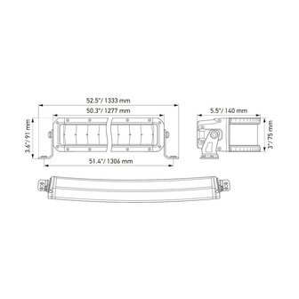 Hella Black Magic Double Cruved LED Lightbar 50&quot; 127CM | 1GJ 358 197-631