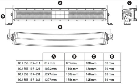 Hella Black Magic Double Cruved LED Lightbar 30&quot; 76CM | 1GJ 358 197-611