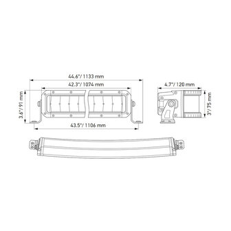 Hella Black Magic Double Cruved LED Lightbar 40&quot; 102CM | 1GJ 358 197-621