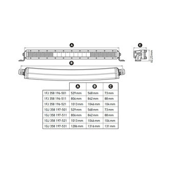 Hella Black Magic Curved LED Lightbar 40&quot; 1013MM | 1FJ 358 196-521