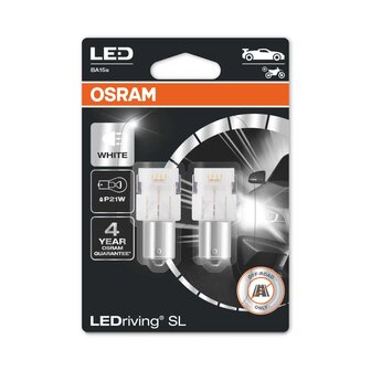 Osram P21W LED Retrofit Wei&szlig; 12V BA15s 2 St&uuml;ck | OFF-ROAD ONLY