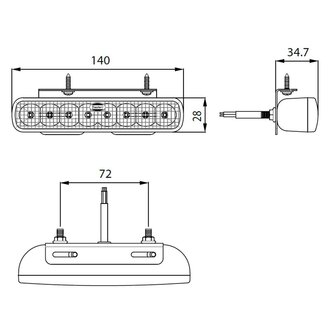 Dasteri Led Blitzer mit montagehalterung Rot