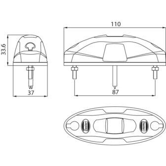 Dasteri 2-Funktions-LED-Positionsleuchte 10-30V