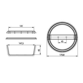 Dasteri Chromring f&uuml;r &Oslash;140mm R&uuml;ckleucht