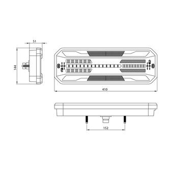 Dasteri DSL-7000 5-Lichtfunktionen LED-R&uuml;cklicht Links