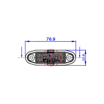 Boreman LED Positionsleuchte Rot Easy-Fit 0,5m Kabel