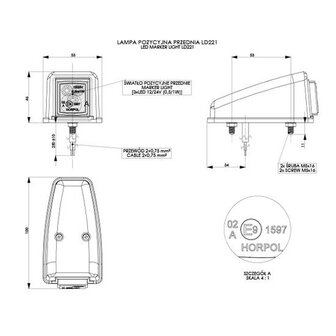 Horpol LED Positionsleuchte Wei&szlig; Eckig LD-221