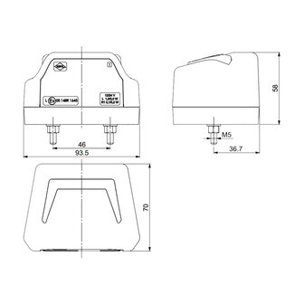 Horpol LED Kennzeichenbeleuchtung 12-24V Schwarz + Positionsleuchte LTD 2834