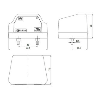 Horpol LED Kennzeichenbeleuchtung 12-24V Schwarz LTD 2833